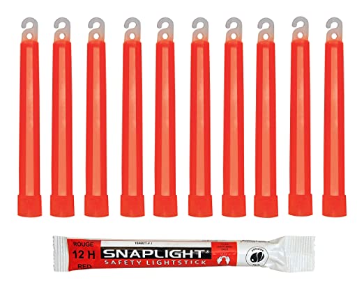 GLOW STICK snap & shake, 15xØ1.7cm, red, with hook