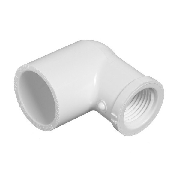 ELBOW COUPLING 90° threaded, PVC, Ø ½", FxF