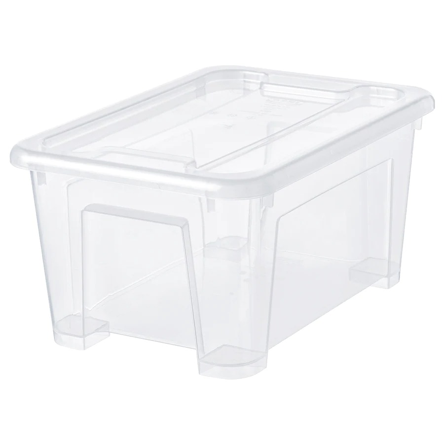 STORAGE BOX with lid, plastic, 8l, transparent