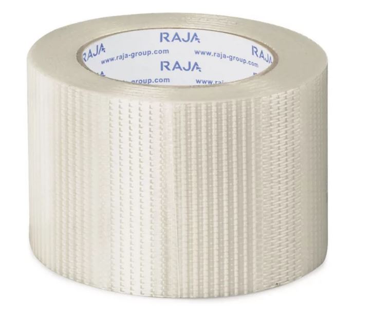 TAPE adhesive, reinforced crosswise, 75mmx50m, transl., roll