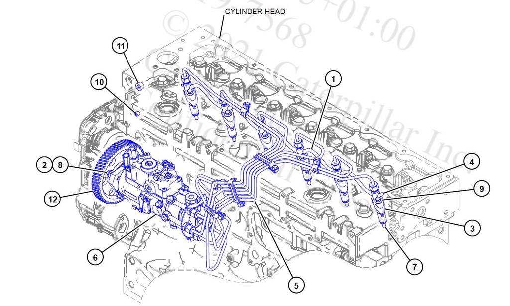 FUEL INJECTION PUMP with fuel lines and injectors