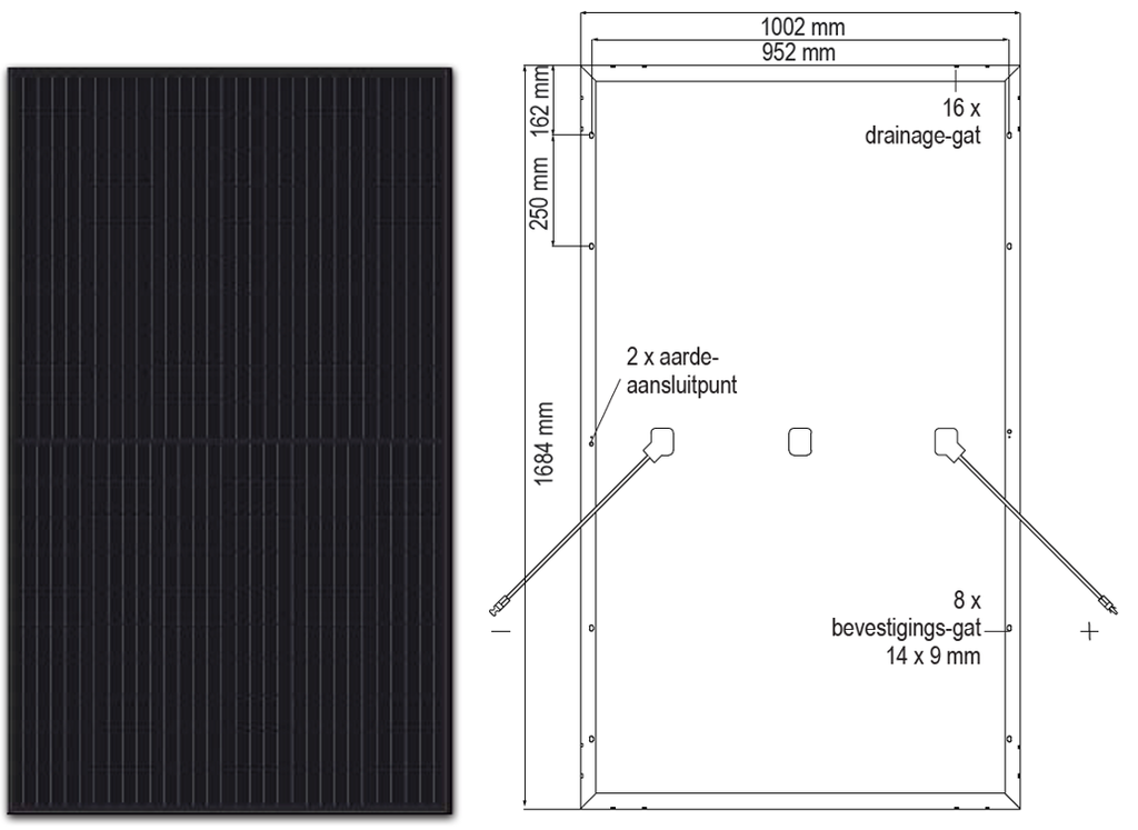 PANNEAU SOLAIRE, 330Wc, 41,6V, 10,15A Isc, monocristallin