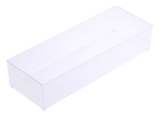 STORAGE TRAY, plastic, clear, durable, ±220x80x50mm