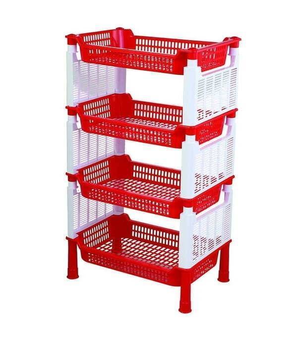 ORGANIZER RACK, plastic, 4 tiers