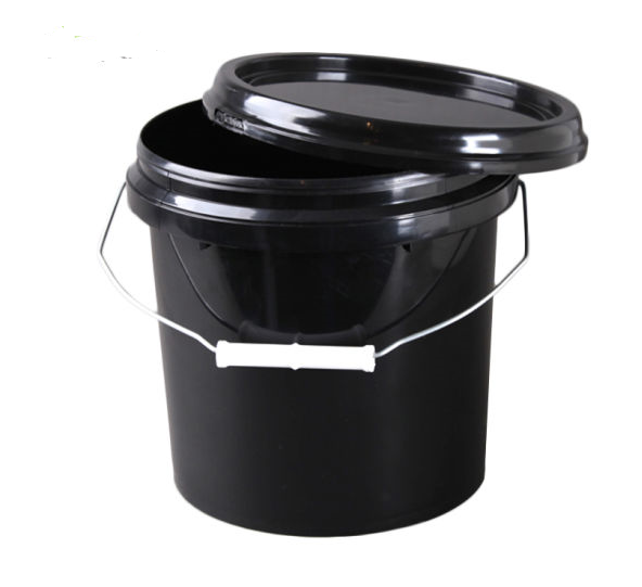 BUCKET + LID, plastic, 10l, black