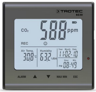 DETECTEUR ENREGISTREUR CO2, température, humidité, à piles