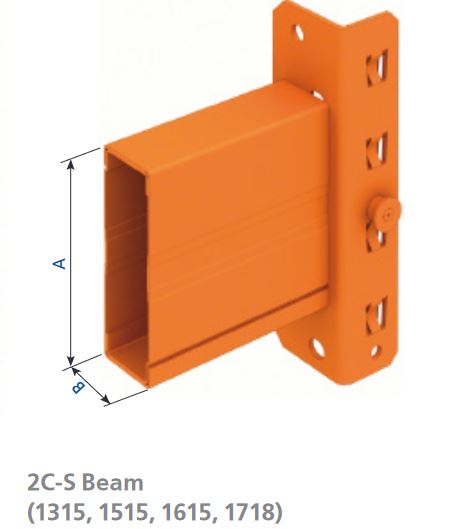 (Mecalux) BEAM, model 2C-S, 2700x130x50mm, epoxy, orange