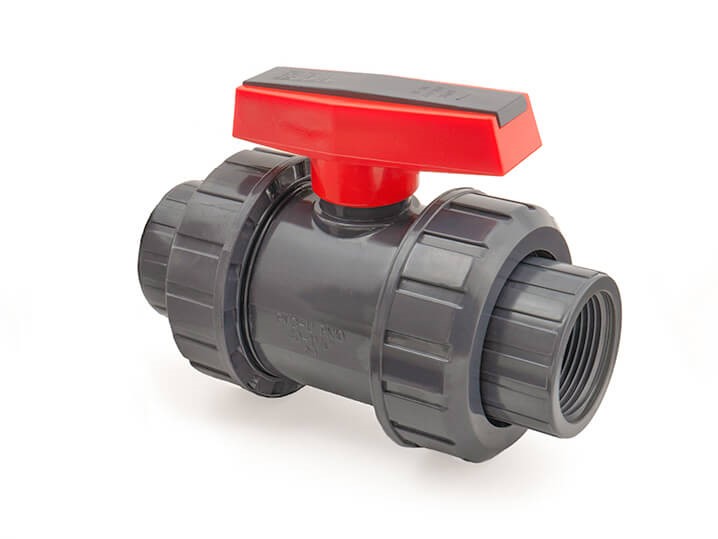 BALL VALVE union, PVC, 4", FxF threaded