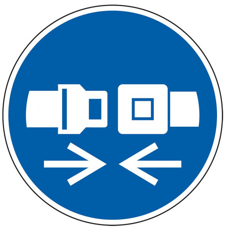STICKER seat belt must be worn, 100mm, pictogram