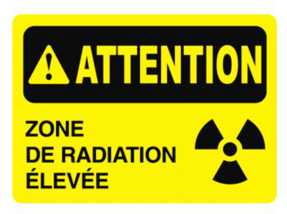 STICKER ionizing radiation, 18x25cm, pictogram French