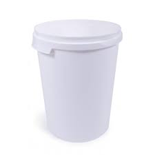 SEAU empilable, plastique, 60l, blanc + couvercle