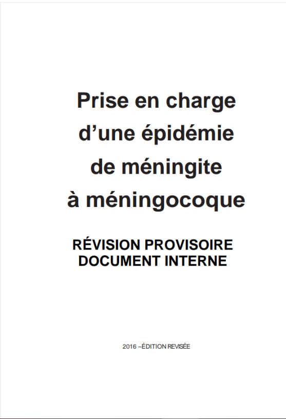 PEC d'une épidémie de méningite méningocoque