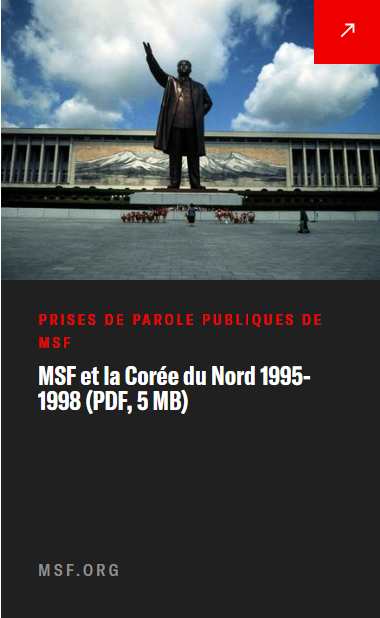 Prise de parole publique: MSF &  la corée du nord : 1995-98