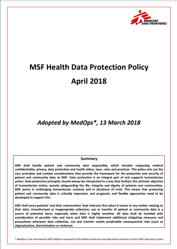 MSF Health Data Protection Policy