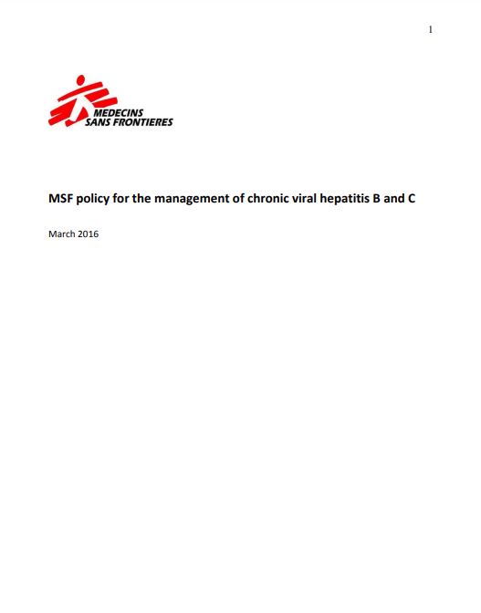 MSF policy for the management of chronic viral hepatitis B a
