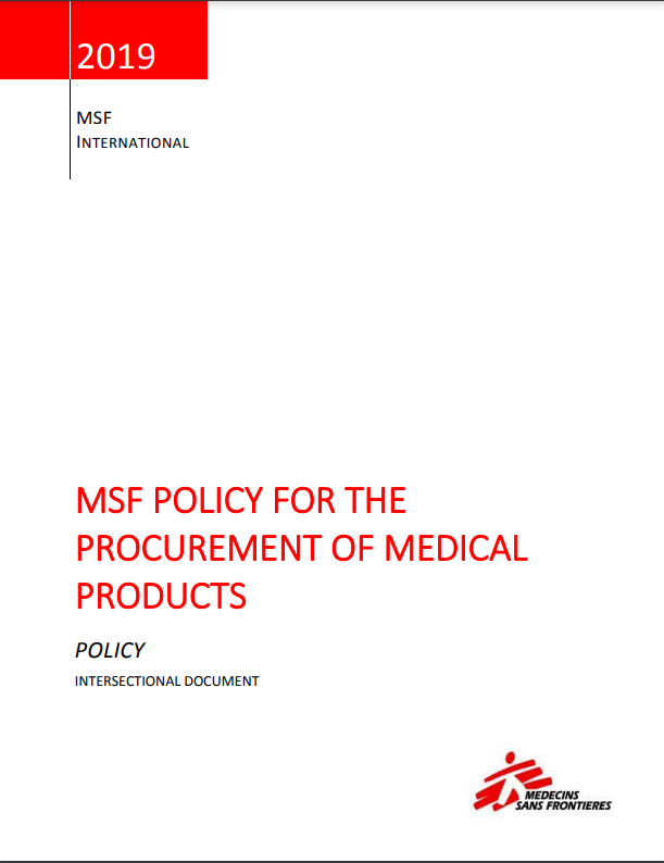 MSF Policiy for the Procurement of medical products