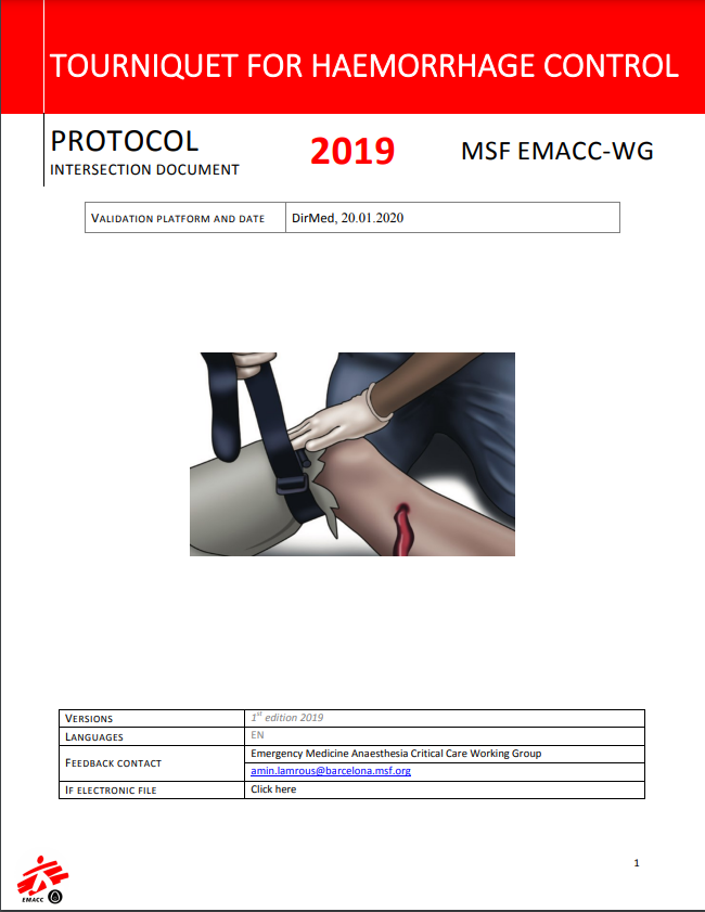 Tourniquet for Haemorrhage Control Protocol