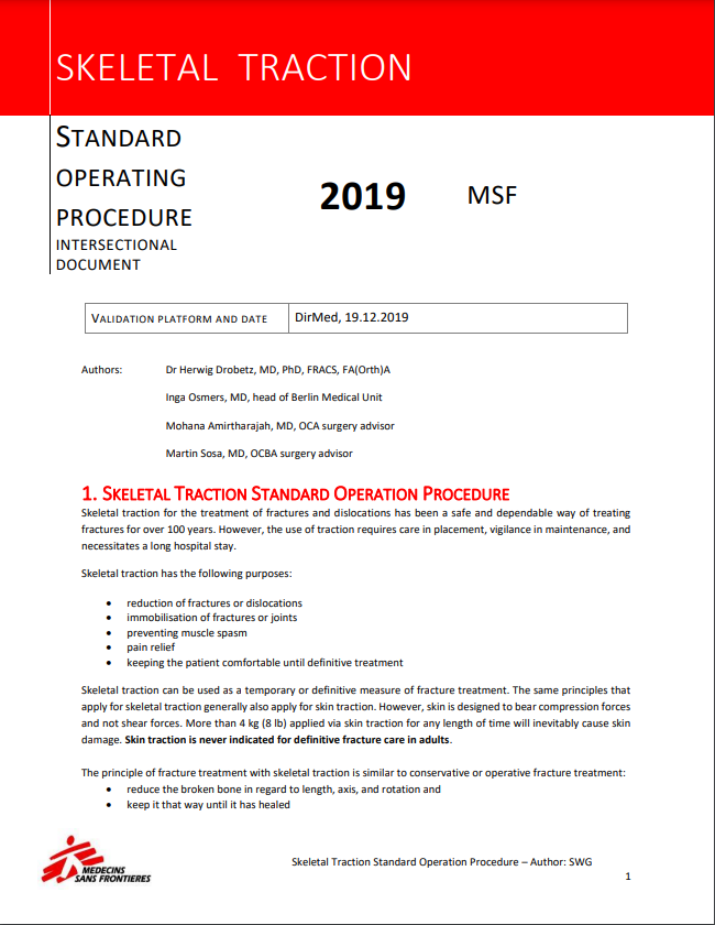 SOP Skeletal Traction 2019