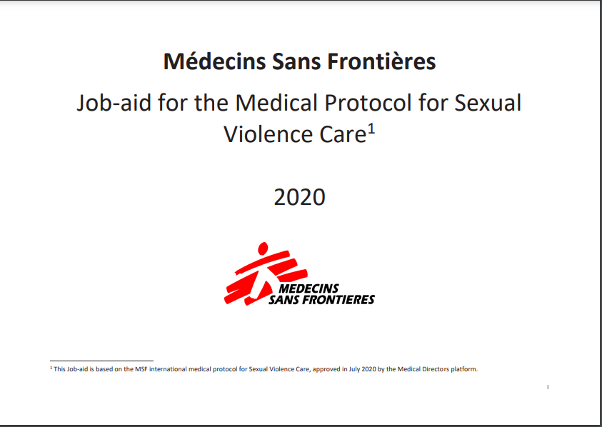 Job aid for the medical protocol for sexual violence care