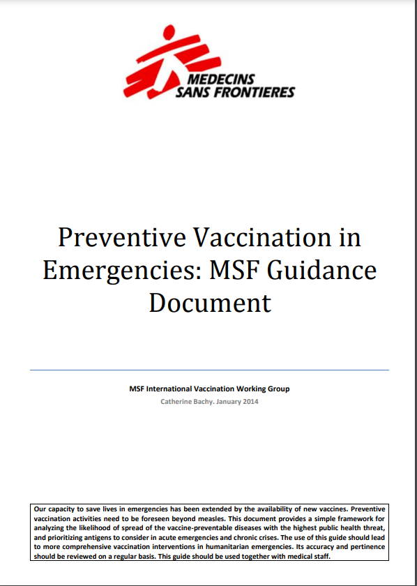 Preventive Vaccination in Emergencies: MSF Guidance Document