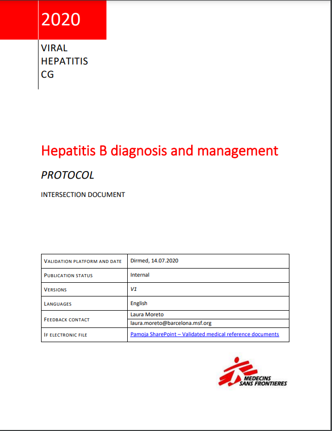 Hepatitis B diagnosis and management protocol