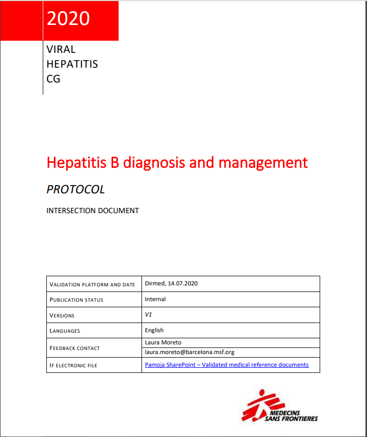 Hepatitis B diagnosis and management protocol