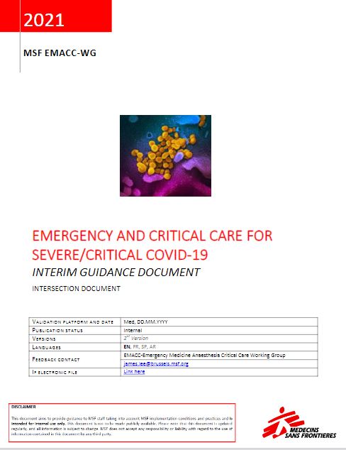 Emergency and critical care for severe/critical Covid-19