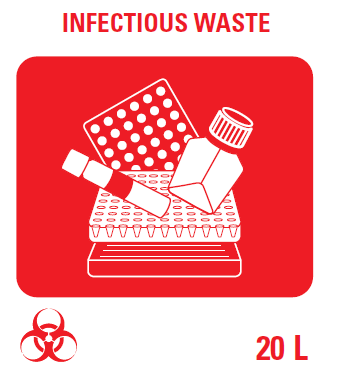 (MiniLab) STICKER infectious waste, 100x100mm, EN