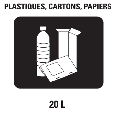 (MiniLab) AUTOCOLLANT déchets non-infectieux, 100x100mm, FR