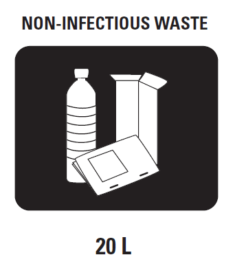 (MiniLab) AUTOCOLLANT déchets non-infectieux, 100x100mm, EN