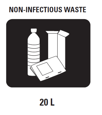 (MiniLab) STICKER non-infectious waste, 100x100mm, EN