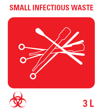 (MiniLab) STICKER small infectious waste, 100x100mm, EN