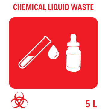 (MiniLab) STICKER chemical liquid waste, 100x100mm, EN
