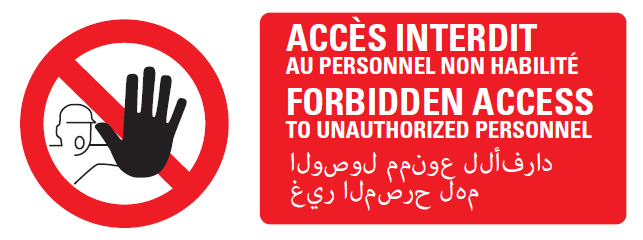 (MiniLab) STICKER forbidden access, 250x90mm, FR-EN-AR