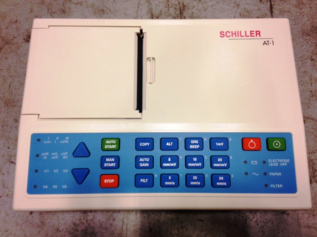 ELECTROCARDIOGRAPH (Schiller AT-1), portable, 3 channels+ACC