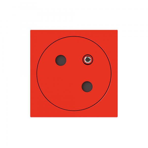 SOCKET (Mosaic) 2P+E/16A, type E/FR, w/o keying system, red