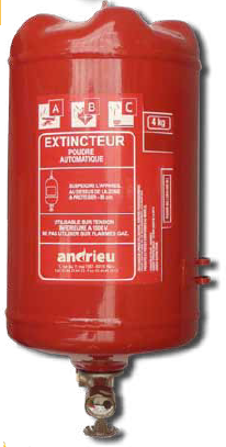 EXTINCTEUR automatique, poudre, classe ABC, 6kg