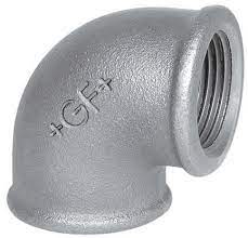 ELBOW COUPLING 90° threaded, galvanized, 3/8", FxF