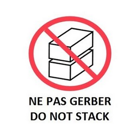 ETIQUETTE MANUT. "Ne pas gerber", 90x130mm, rouleau de 1000