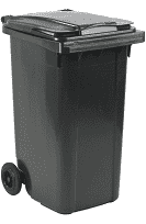 RUBBISH BIN, 120l, black/grey + lid