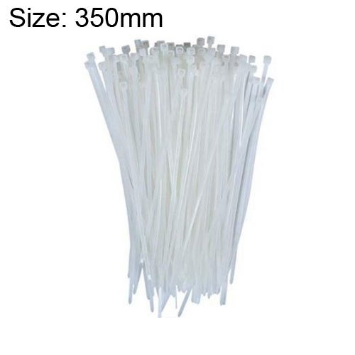 TIE, plastic, 7.6x350mm, self-lock. head, white, pack of 100