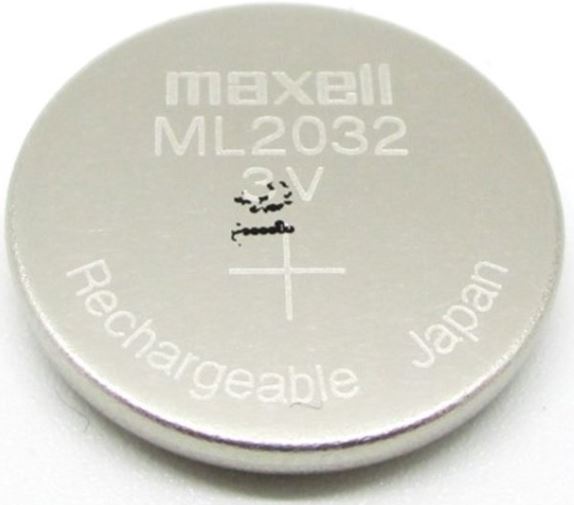 PILE bouton, rechargeable (ML2032) Li-ion, 3V 20x3,2mm