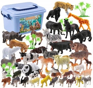 FIGURINES ANIMALS, multicolour, plastic, jungle set