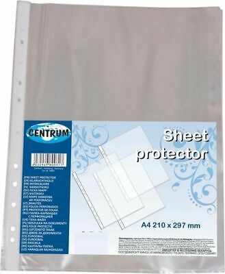 FOLDER punched, transparent PVC, A4, open at top, 100 pcs