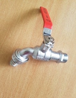 BALL VALVE, brass, ½", M treathed, for tap