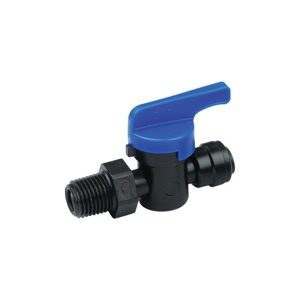 BALL VALVE, 6mmx1/4", compression x BSPT, for HDPE hose