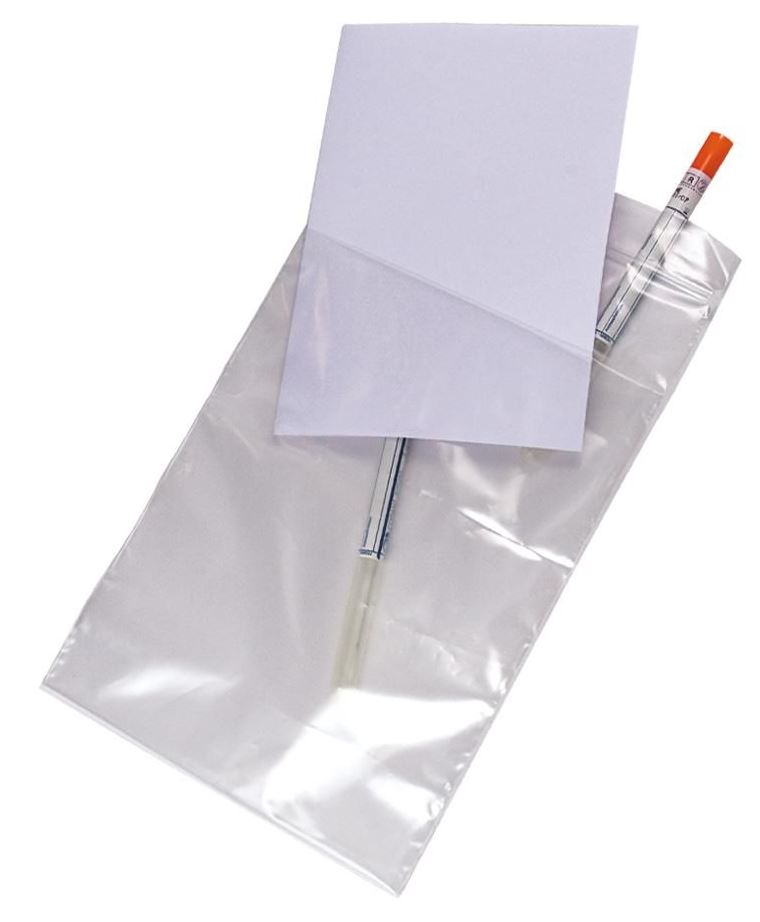 POUCH, with pocket for documents, polyethylene, 18x27cm