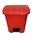 RUBBISH BIN pedal, plastic, 20l, red + lid