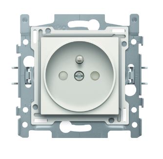 SOCKET sing. (Niko10166100) 2P+E/16A, built-in, depth 21mm