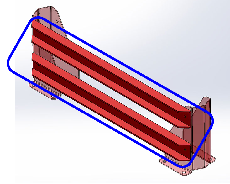 (AR racking) LATERAL 1 FRAME PROTECTION, L: 1100mm w/o shoe